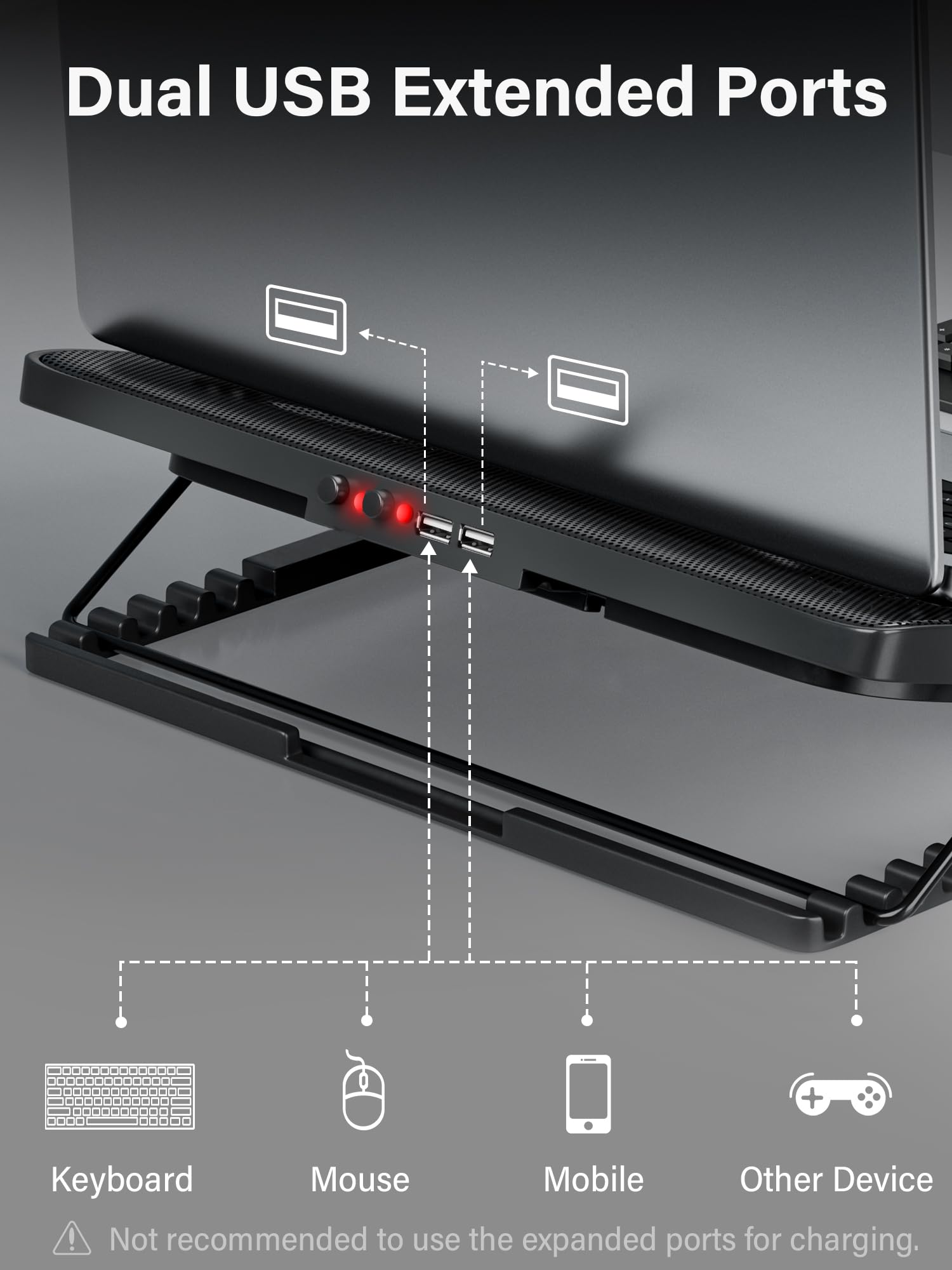 Kootek front stoppers prevent slip for secure laptop placement.