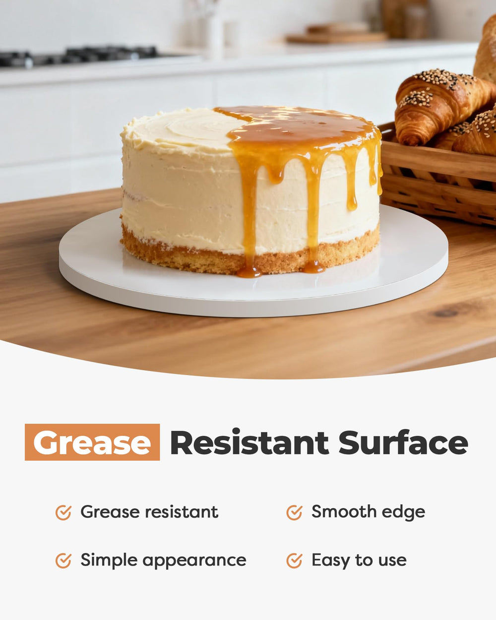Kootek odorless, food-grade material safe for direct cake contact.