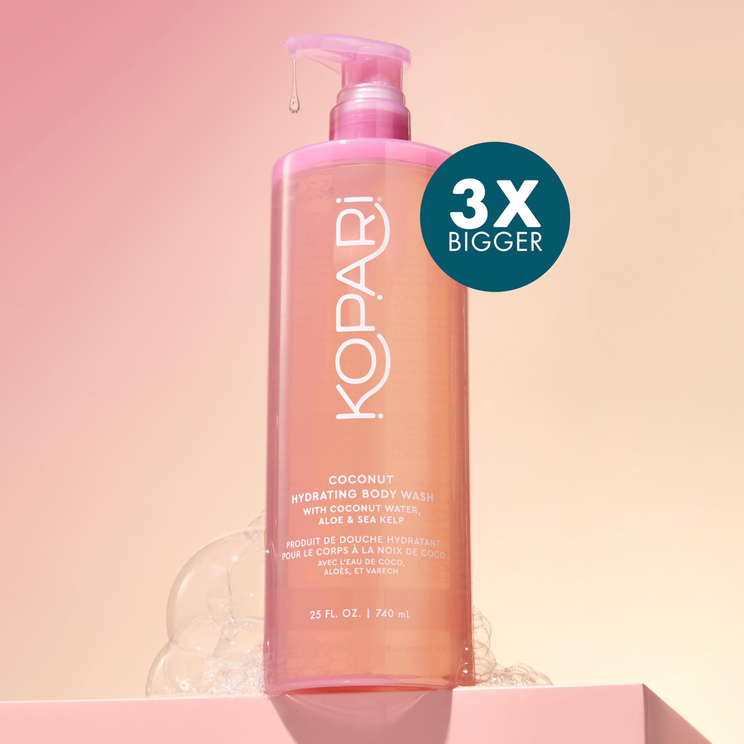 Kopari Jumbo Coconut Hydrating Body Wash 25 oz jumbo size for long lasting value.