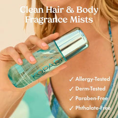 Kopari Kaanapali Coast mist applied to skin after shower for creamy coconut glow.