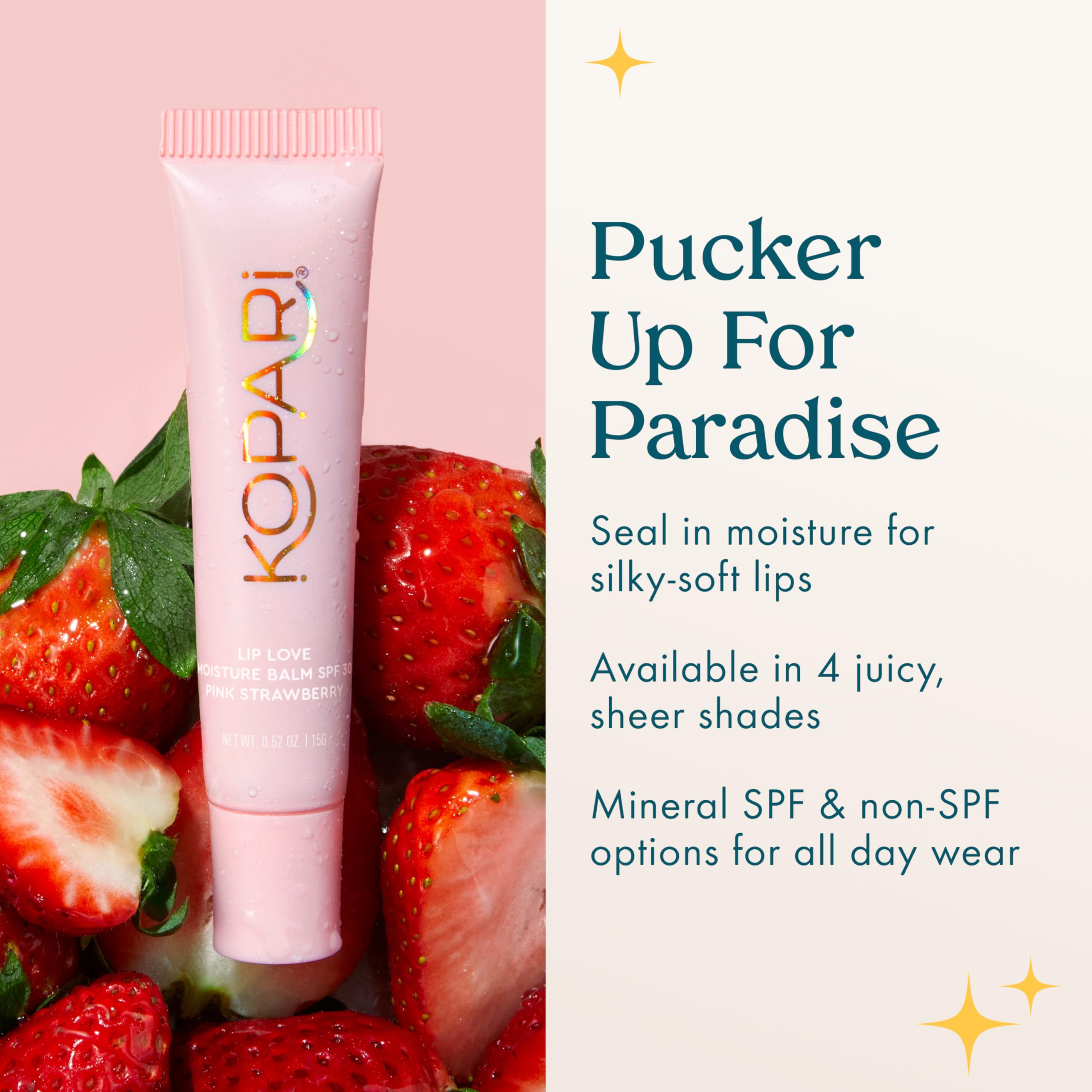 Kopari Lip Love Moisture Balm vegan cruelty-free label and formula.