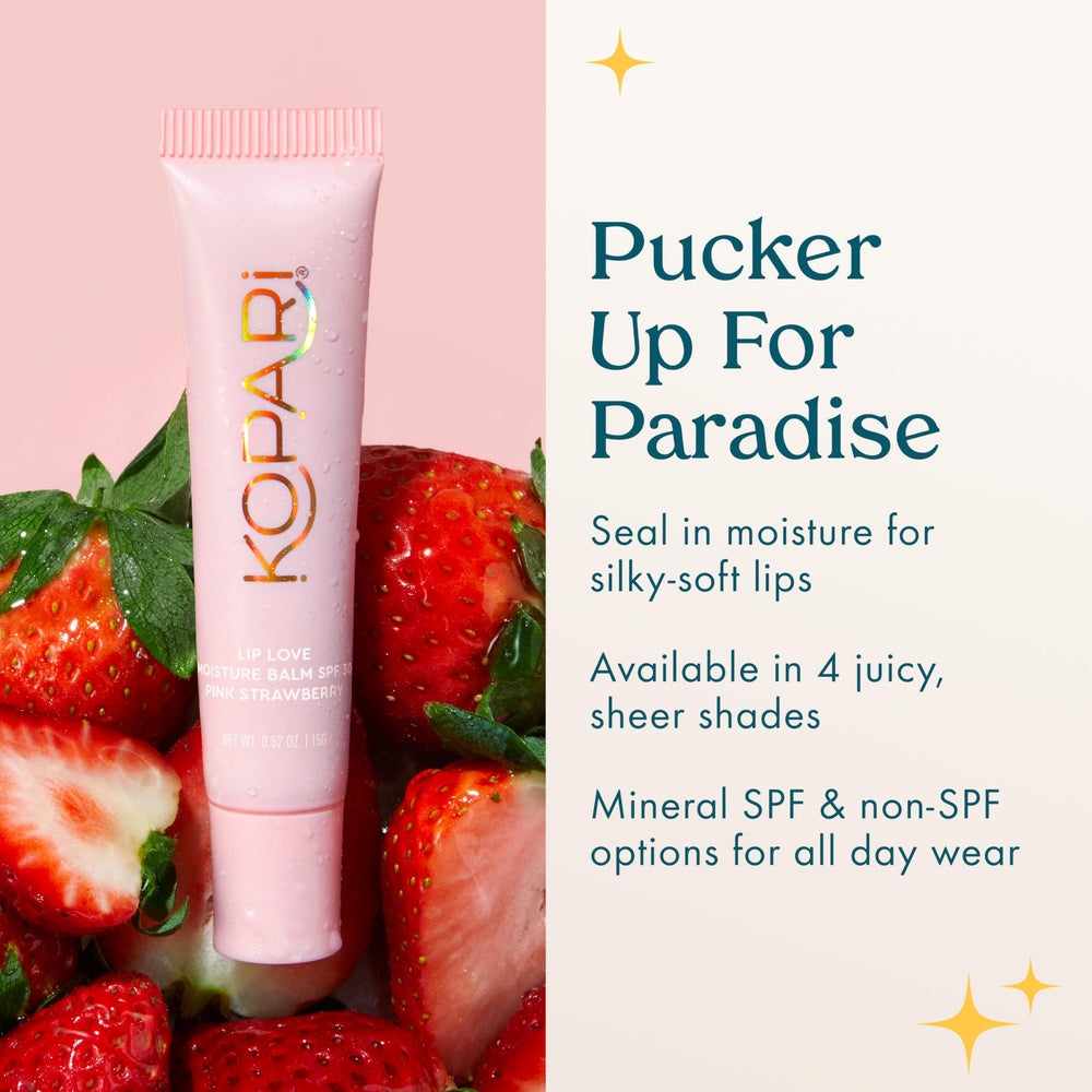 Kopari Lip Love Moisture Balm vegan cruelty-free label and formula.