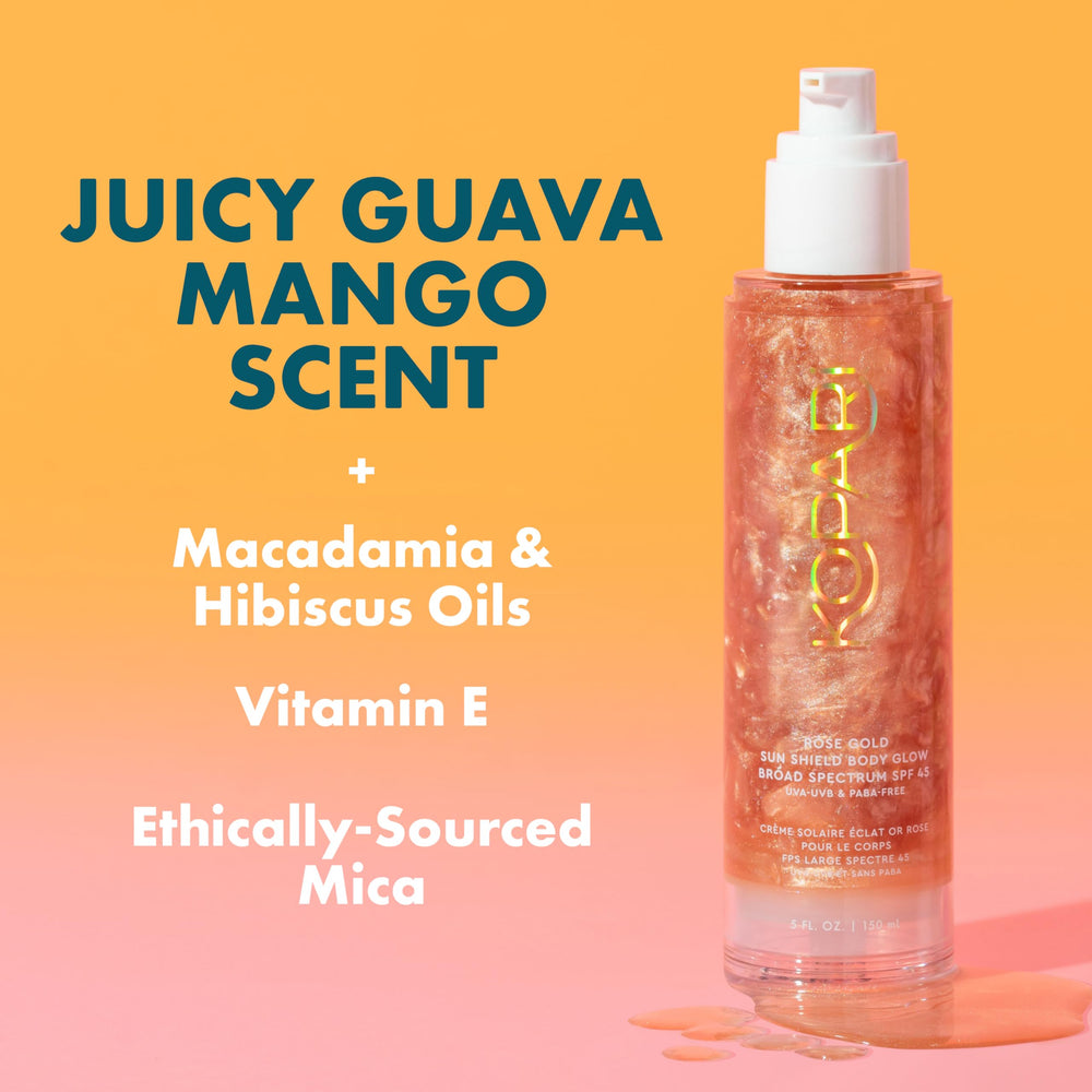 Kopari Sun Shield Body Glow coconut scent adds tropical vibes to daily routine.