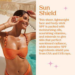 Kopari Sun Shield On-The-Glow with ethically sourced mica for a subtle glow