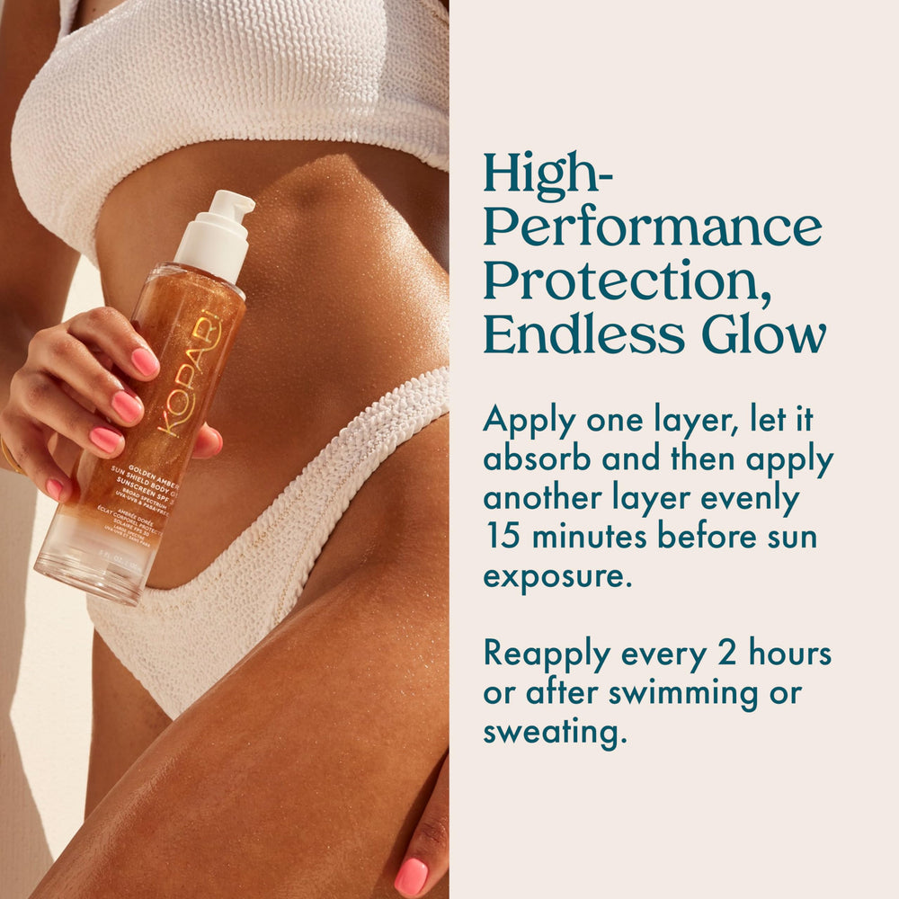 Kopari Sun Shield packaging reflects premium sun care design.