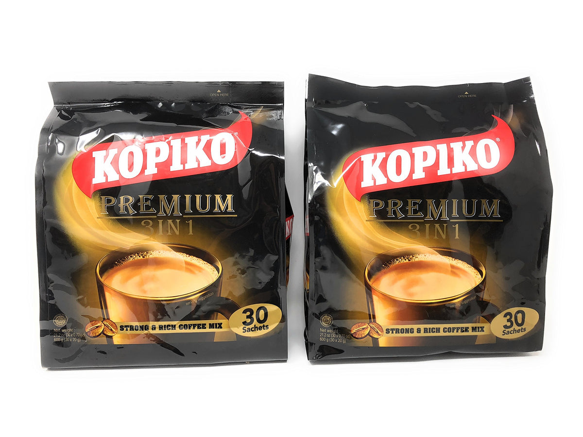 Kopiko 3 in 1 instant coffee packaging for quick, convenient use.