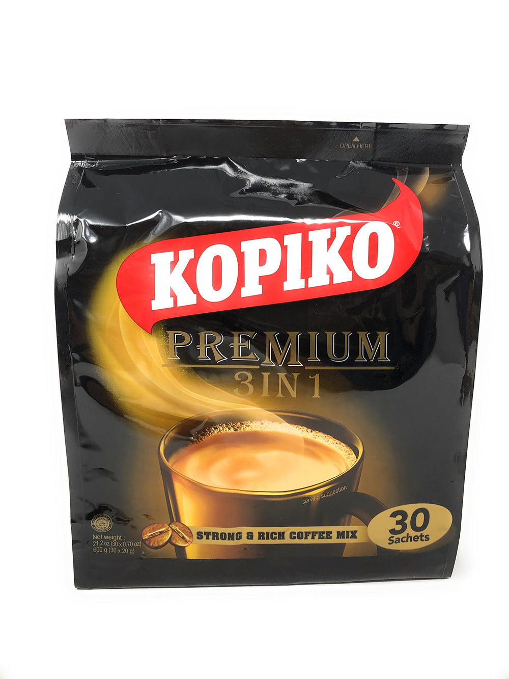 Steaming Kopiko cup highlights inviting aroma and smooth taste.