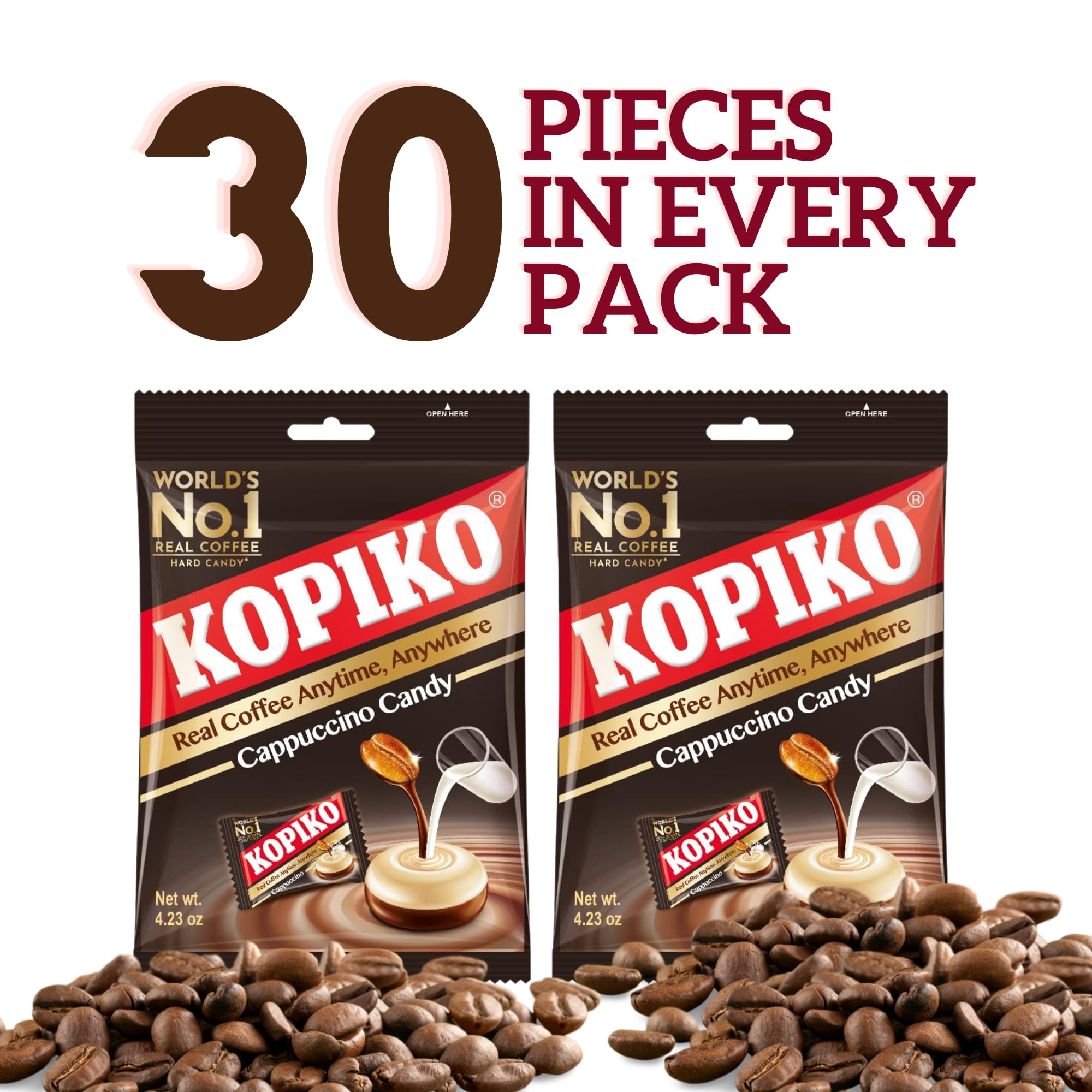 Coffee aroma note from Kopiko Cappuccino Candy invites a craving.