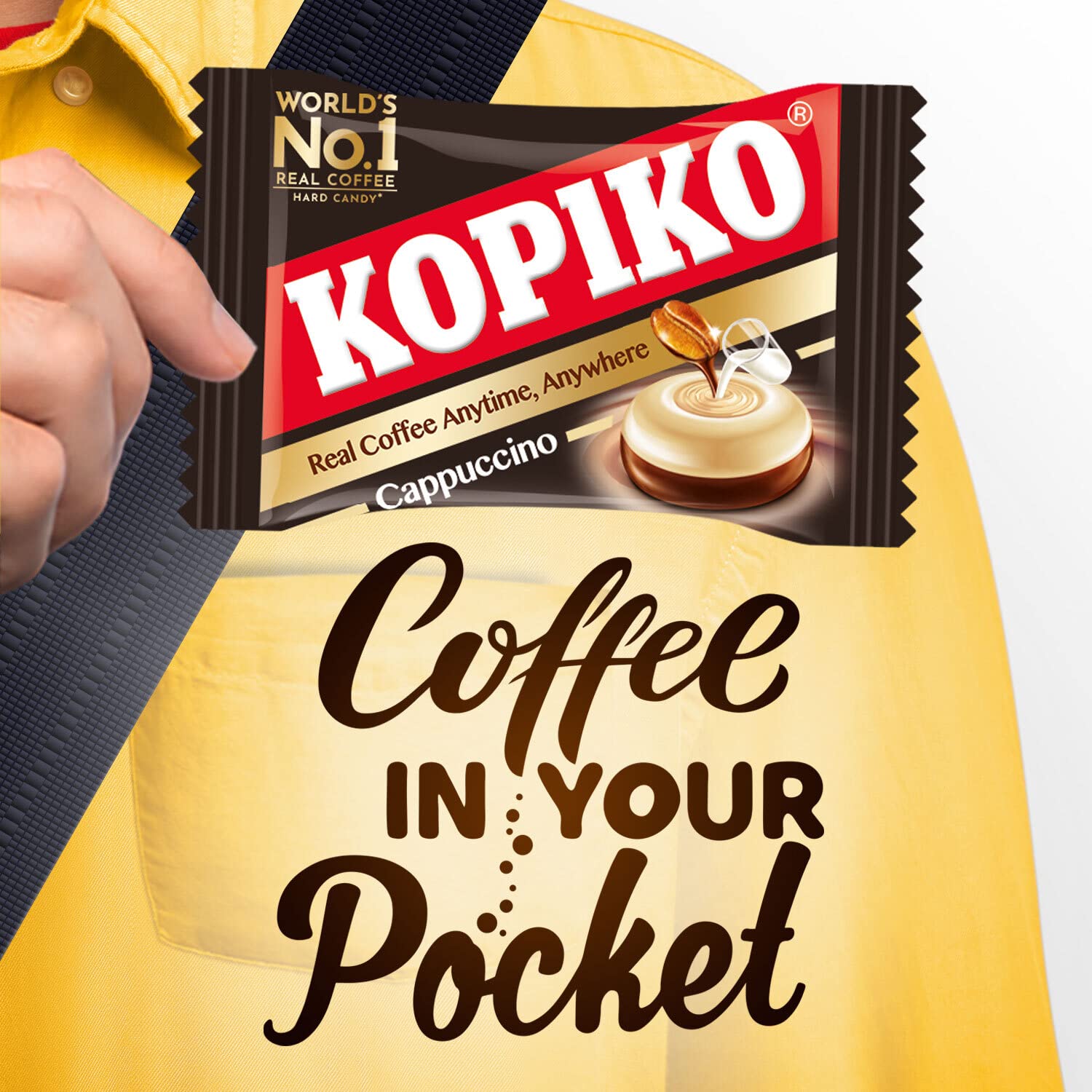 Kopiko Cappuccino Candy travel-friendly pack suited for planes and trains.