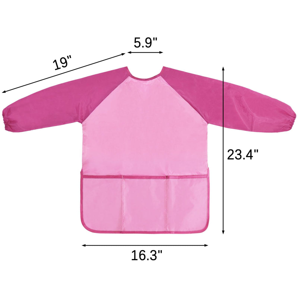 Kopokita smock back view with Velcro closure in pink for easy dressing