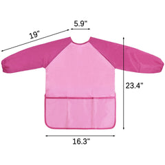 Kopokita smock back view with Velcro closure in pink for easy dressing