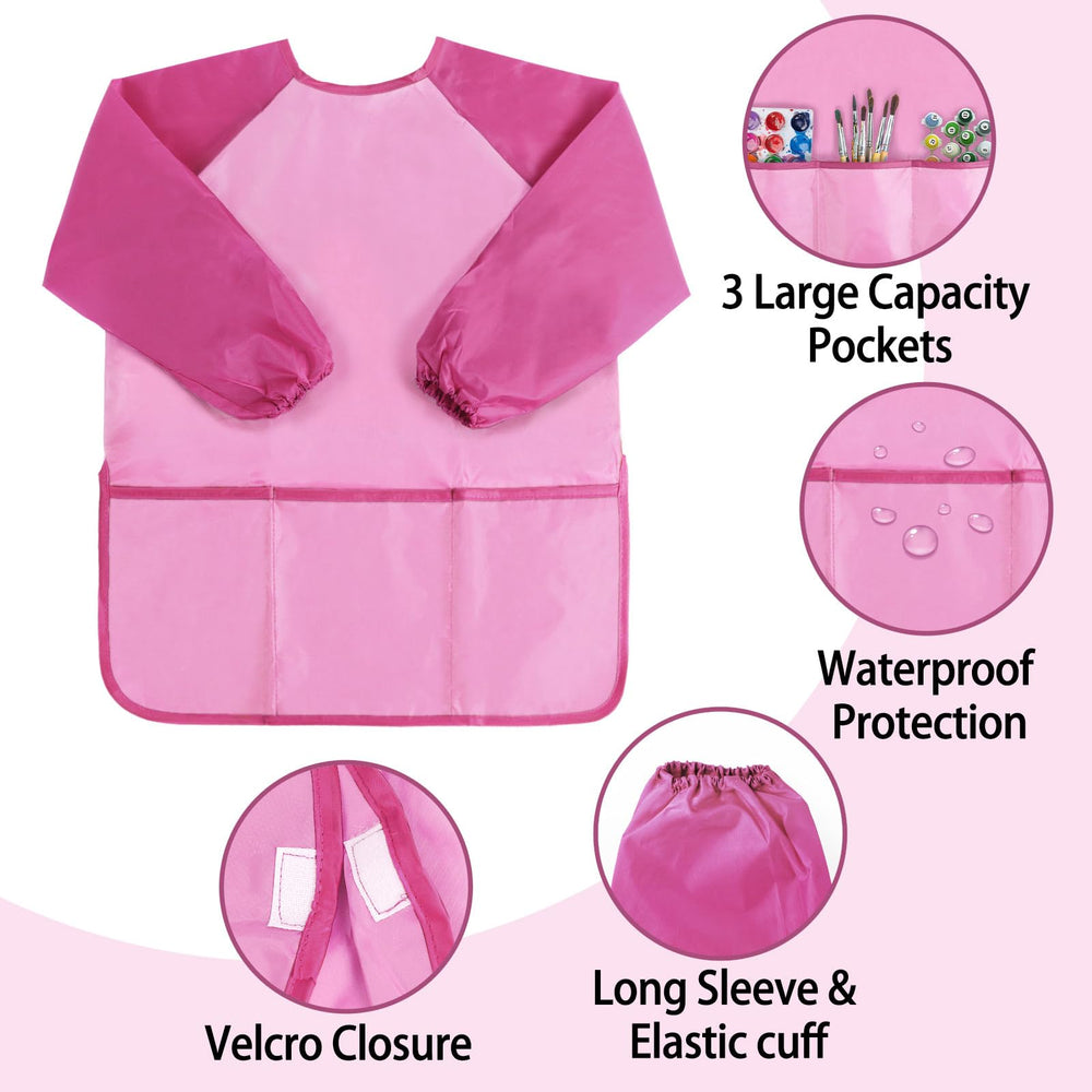 Close-up of waterproof polyester in pink, protecting clothes during art