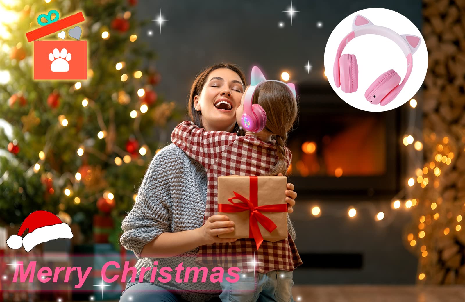 KORABA cat ear headphones built-in microphone for calls
