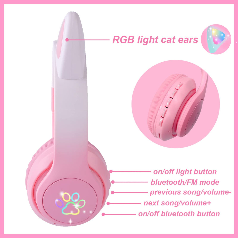 KORABA cat ear headphones wired mode with 3.5mm cable