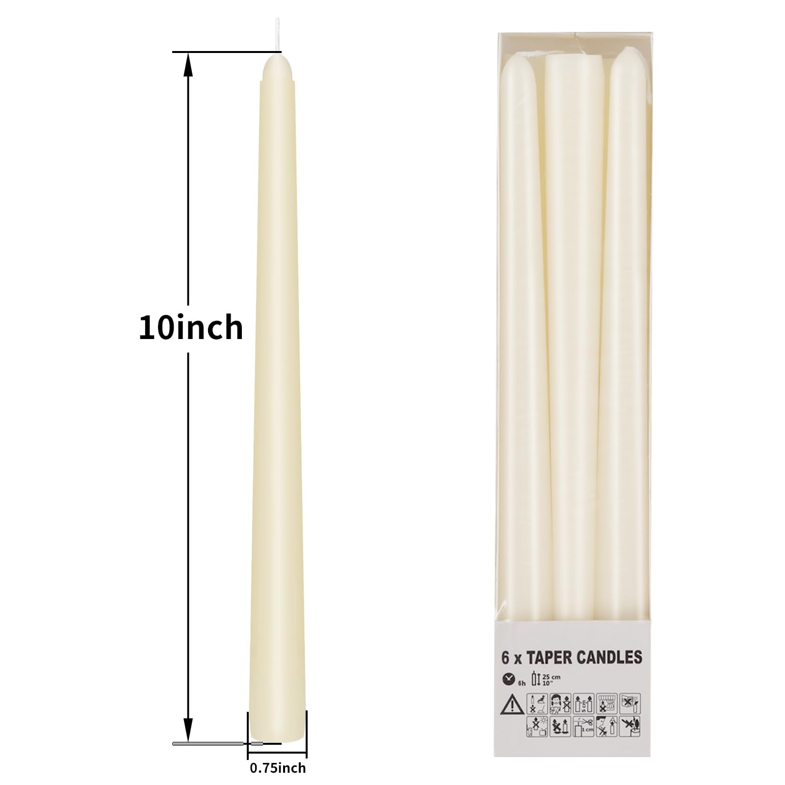 KORCCI Ivory Taper Candles on dining table evoke warm, intimate ambiance.