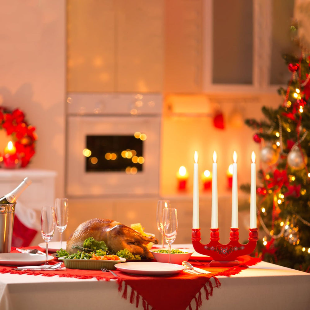 KORCCI 10-inch ivory flames create a soft, enchanting glow.