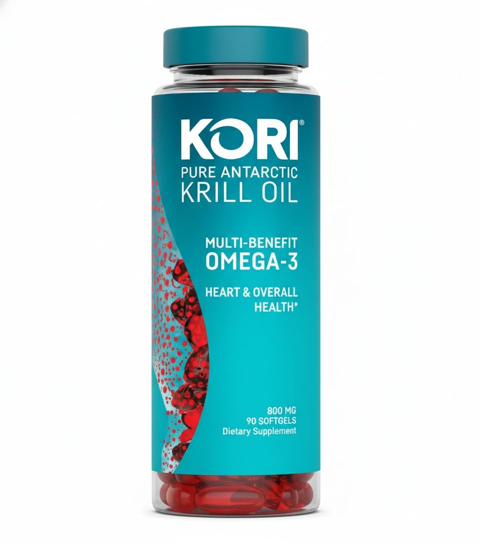 Kori Krill Excel bottle with high-potency omega-3 for heart and brain support