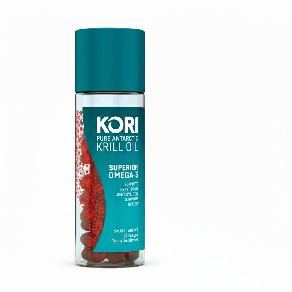 Kori Krill Oil bottle front view highlighting premium omega-3.