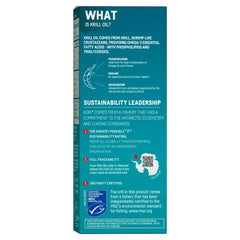 Kori Krill Oil phospholipid form close-up suggests enhanced absorption potential.