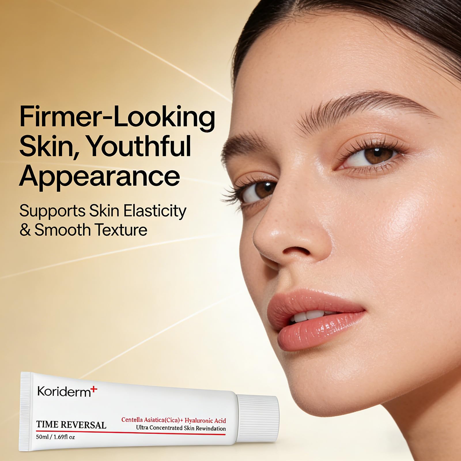 Koriderm Cream jar label features Centella Asiatica for calming skin feel.