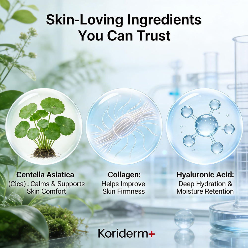 Applying Koriderm Cream as part of a daily skincare routine.