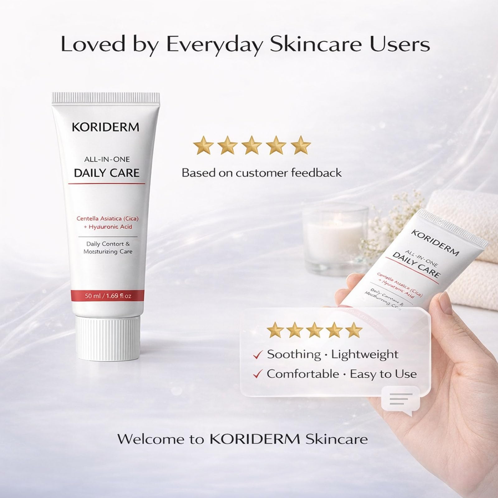 Koriderm Cream packaging close-up emphasizing simplicity