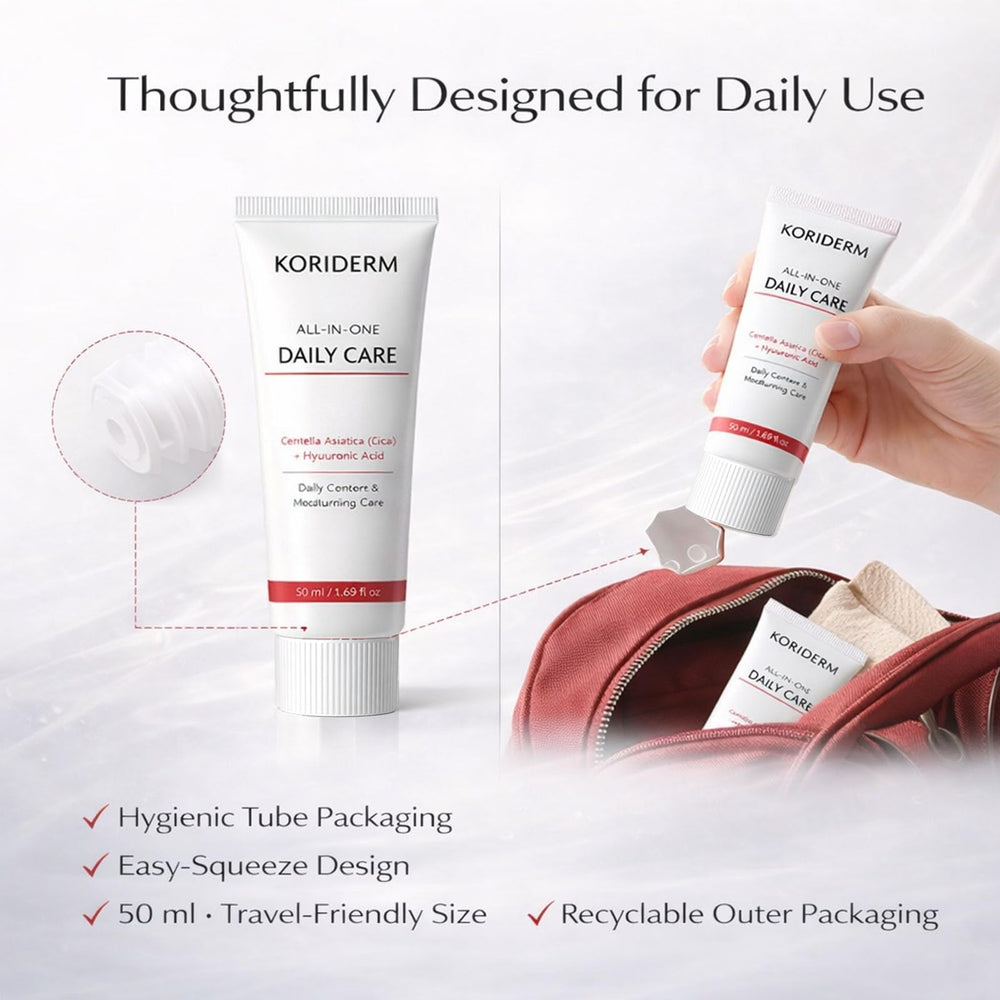 Koriderm Cream on skin showing soft glow