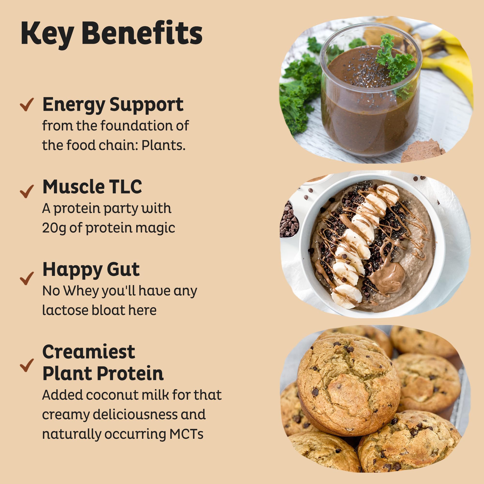 KOS protein powder scoop showing proper serving size for 20g protein