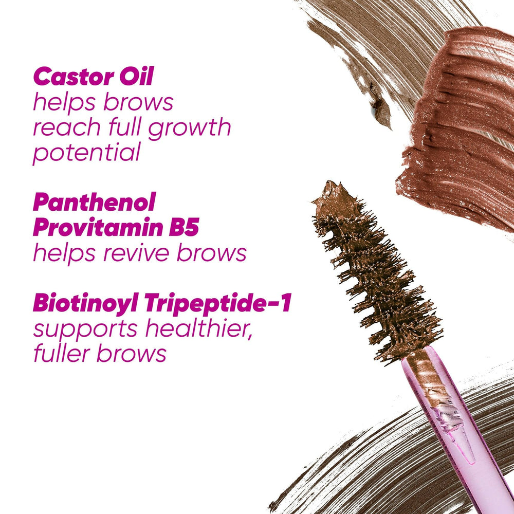Kosas Air Brow Gel definition closeup with natural-looking result.