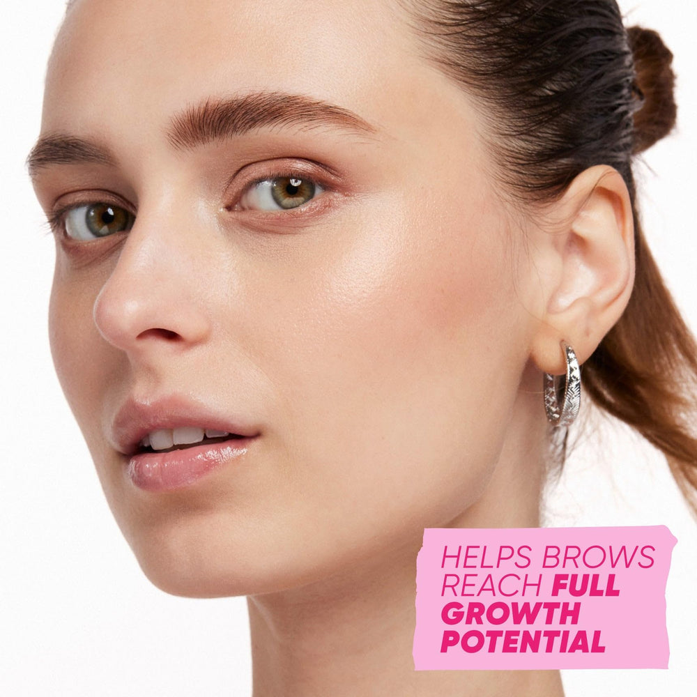 Kosas Air Brow Gel spoolie closeup shows precise hair-by-hair definition.