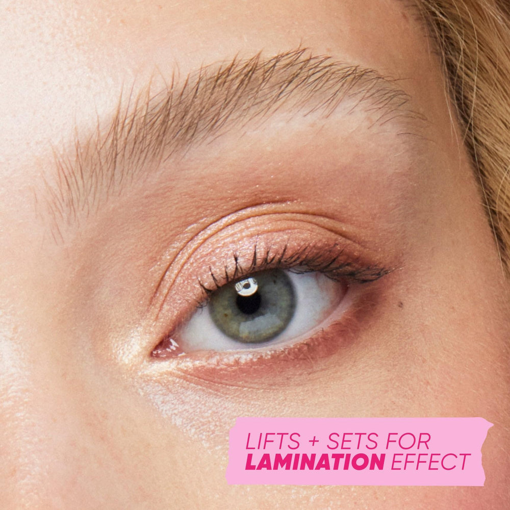 Kosas Air Brow Gel swatch shows range for blond to dark hair.