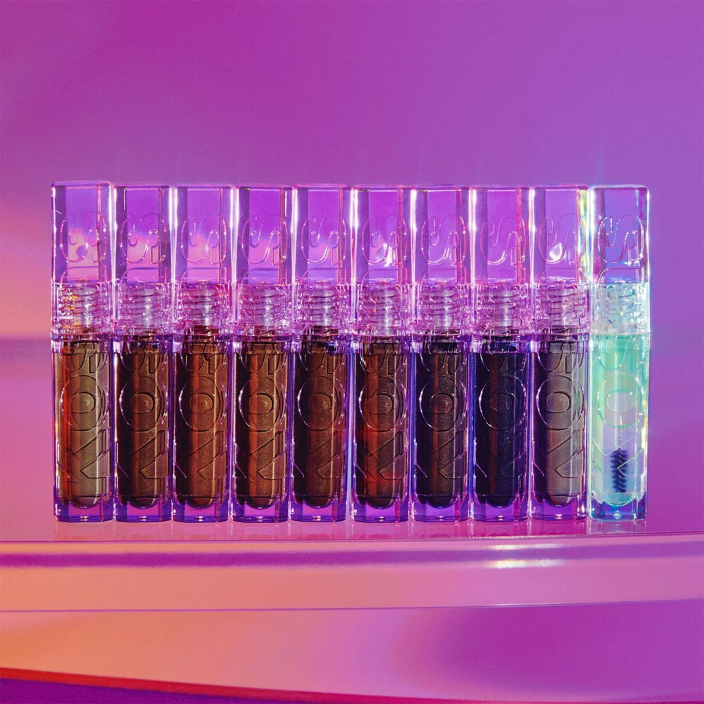 Kosas Air Brow Gel delivers even pigment on skin swatches.