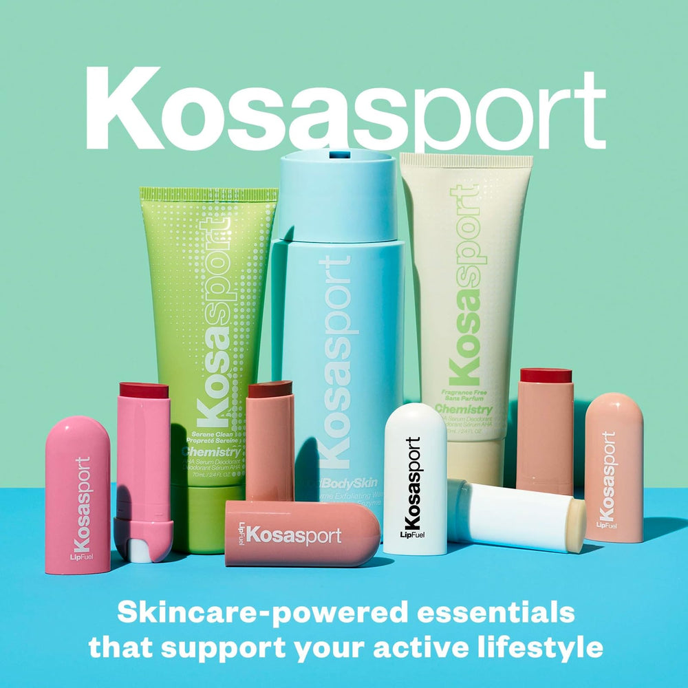 Kosas Chemistry Deodorant on white background with Serene Clean branding