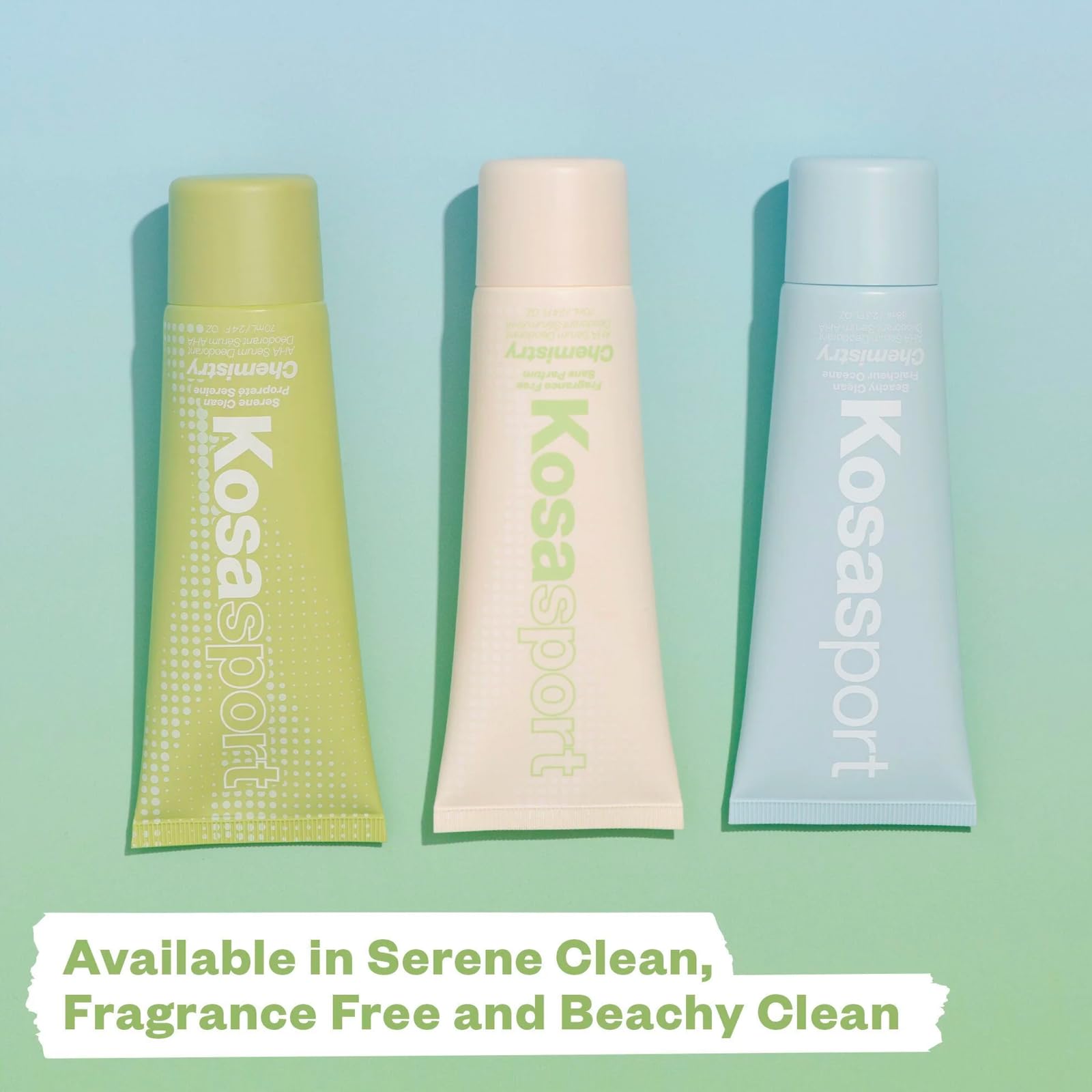 Kosas Chemistry Deodorant label highlights aluminum- and baking soda-free formula