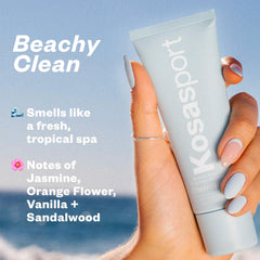 Kosas Chemistry Deodorant underarm application shown with cooling roller.