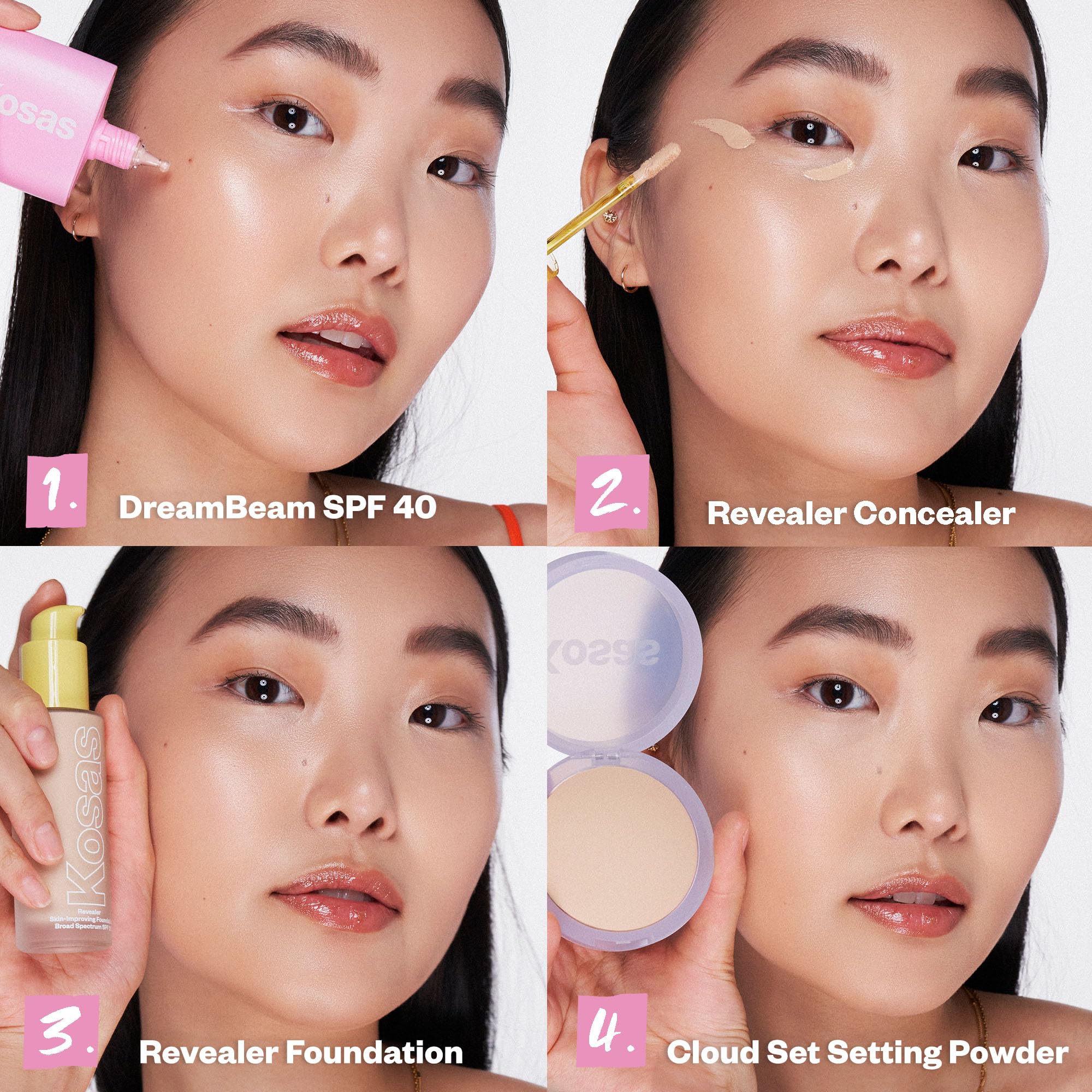 Kosas DreamBeam SPF 40 clean beauty formula, vegan and fragrance-free.