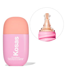 Kosas DreamBeam SPF 40 pump dispense for easy, even application.