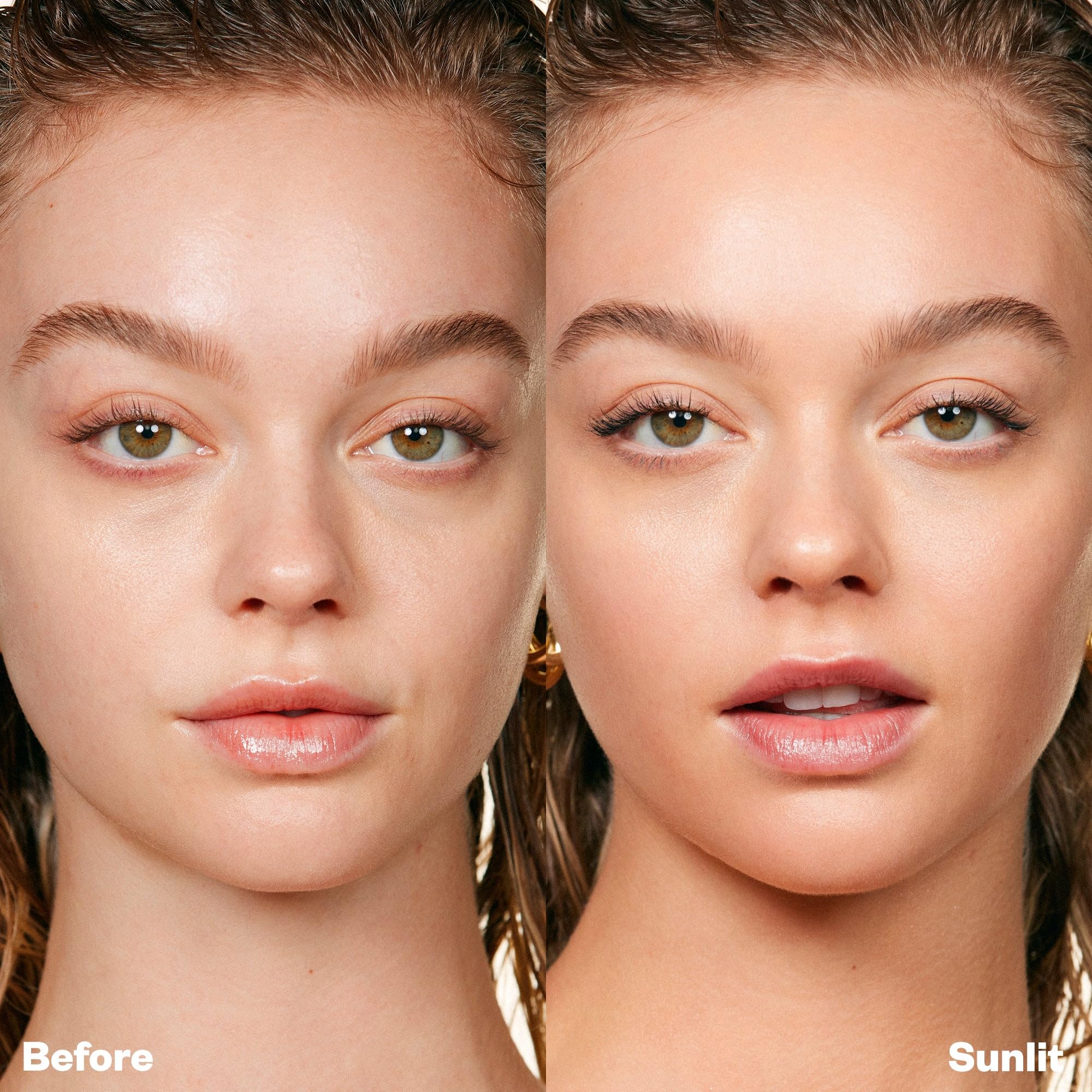 Kosas Mini DreamBeam SPF 40 application on skin as a makeup base.