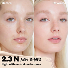 Kosas Revealer Concealer under-eye brightening application showing glow.