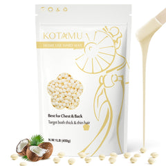 Kotamu hard wax beads pack close-up for at-home waxing convenience and value.