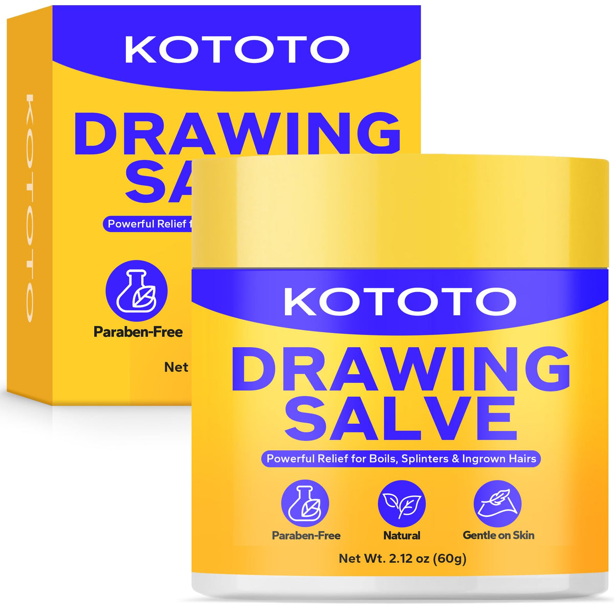 Kototo Drawing Salve jar front view for gentle skin support.