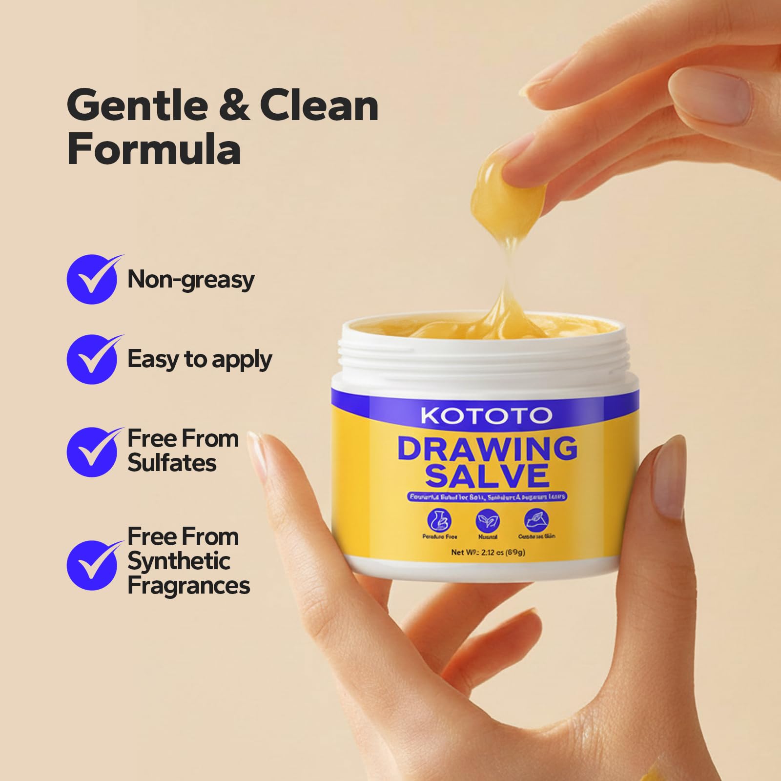 Kototo Drawing Salve placed on nightstand for evening use.