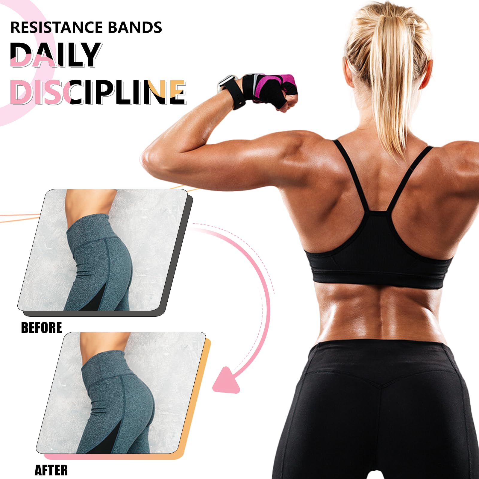 Koulate grey fabric band in use during a home gym routine for stability