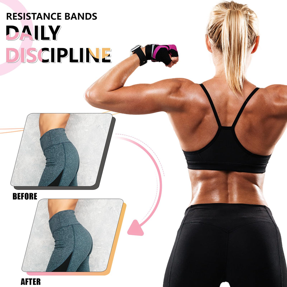 Koulate grey fabric band in use during a home gym routine for stability