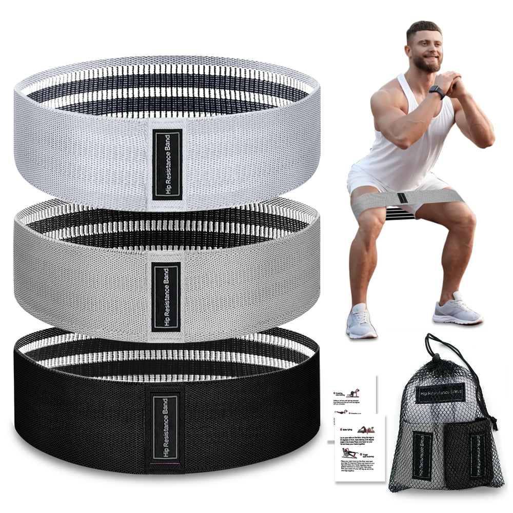 Koulate fabric resistance bands in grey, front view showing durable comfort for workouts