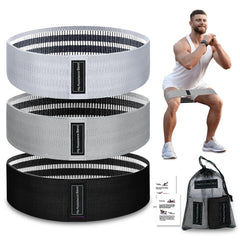 Koulate fabric resistance bands in grey, front view showing durable comfort for workouts