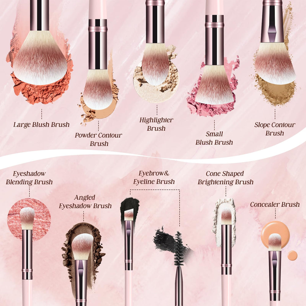 koulate soft synthetic bristles pink brushes deliver smooth powder pickup