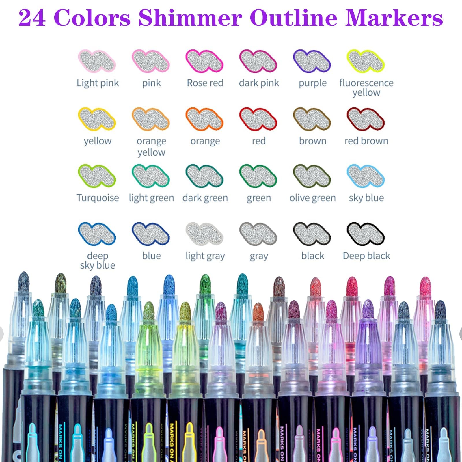KOUSICOO metallic outline pens produce dual-color effects for striking crafts.