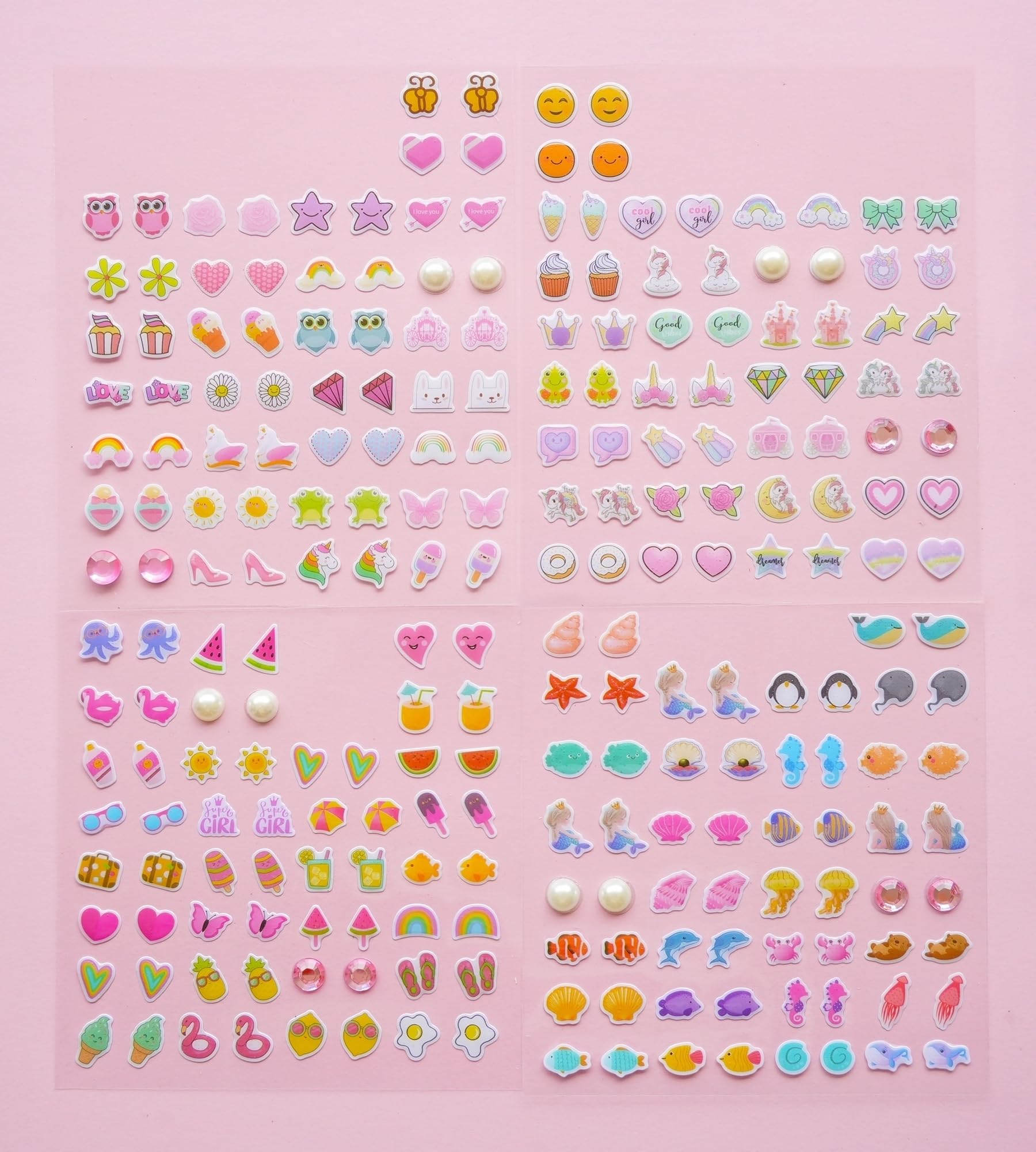 Koutey stick-on earrings flamingo for bright, tropical charm