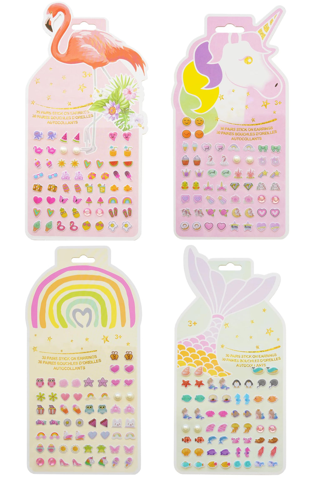 Koutey stick-on earrings unicorn for kids, playful, pierced-ear-free style